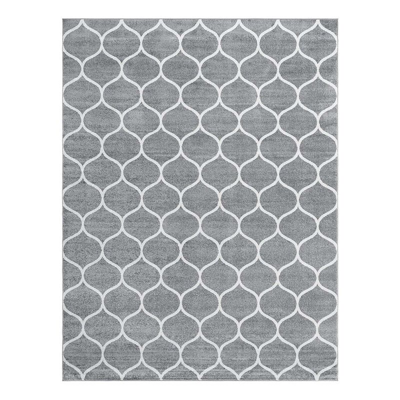 Unique Loom Rounded Trellis Frieze Rug, Grey, 10X13 Ft