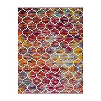 Unique Loom Rounded Trellis Frieze Rug