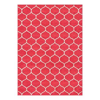 Unique Loom Rounded Trellis Frieze Rug