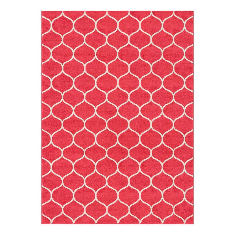 Unique Loom Rounded Trellis Frieze Rug, Purple, 10X14 Ft