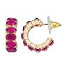 LC Lauren Conrad Simulated Crystal C-Hoop Earrings