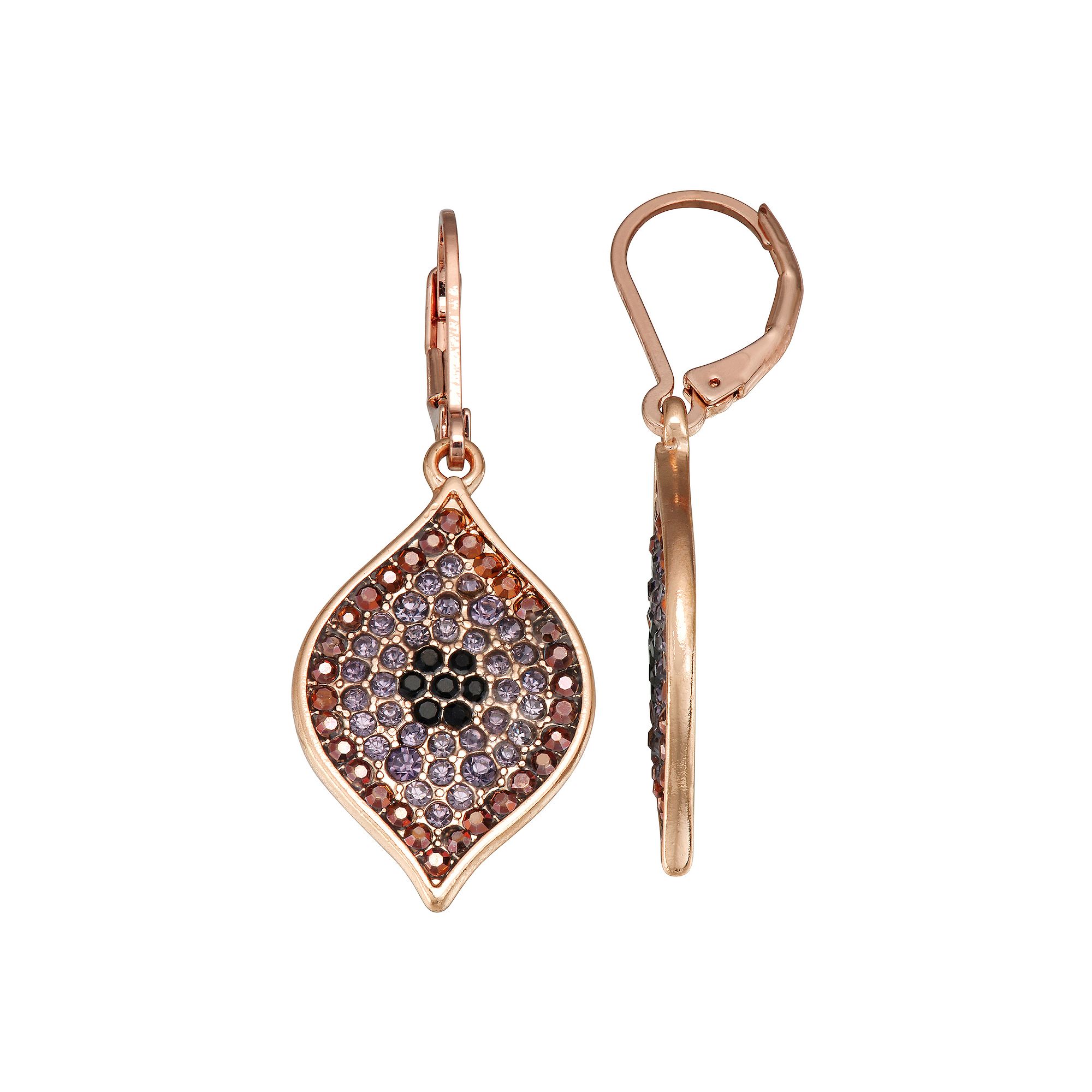 Simply Vera Vera Wang Evil Eye Drop Earrings, Womens, Gold Tone Purple