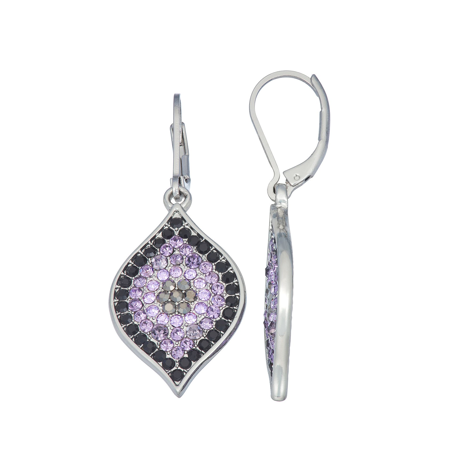 Simply Vera Vera Wang Evil Eye Drop Earrings, Womens, Silver Tone Purple