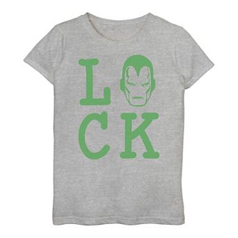 Girls 3-16 Marvel Iron Man "Luck" St. Patrick's Day Tee