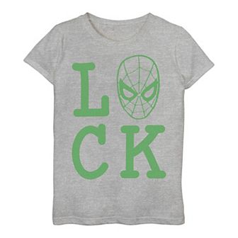 Girls 3-16 Marvel Spider-Man "Luck" St. Patrick's Day Tee