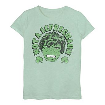 Girls 3-16 Marvel St. Patrick's Day Hulk "Not A Leprechaun" Tee