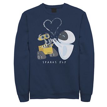 Disney / Pixar's WALL-E & Eve Men's Sparks Fly Portrait Sweatshirt