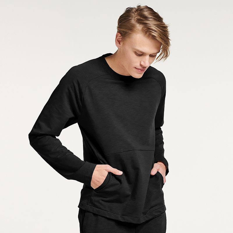 Mens FLX Leisure Crew Sweatshirt, Size: Small, Black