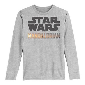 Boys 8-20 Star Wars The Mandalorian Show Logo Stack Long Sleeve Graphic Tee