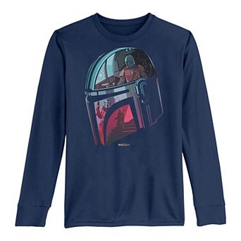 Boys 8-20 Star Wars The Mandalorian Helmet Reflection Long Sleeve Graphic Tee