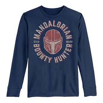 Boys 8-20 Star Wars The Mandalorian Helmet Stamp Long Sleeve Graphic Tee