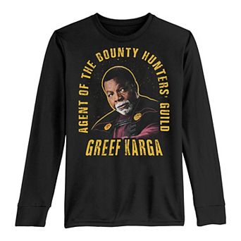 Boys 8-20 Star Wars: The Mandalorian Greef Karga Agent Of The Guild Long Sleeve Graphic Tee