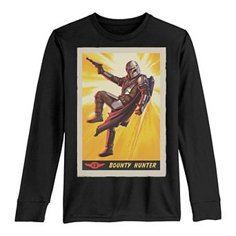 Boys 8-20 Star Wars: The Mandalorian Bounty Hunter Action Poster Long Sleeve Graphic Tee