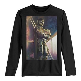 Boys 8-20 Star Wars: The Mandalorian The Child and Mandalorian Poster Long Sleeve Graphic Tee