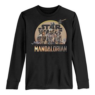 Boys 8-20 Star Wars The Mandalorian Character Collage Long Sleeve Graphic Tee