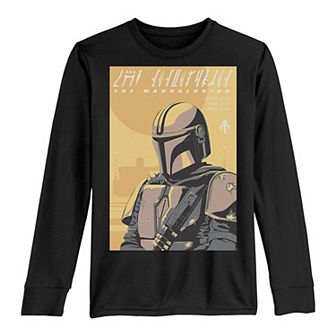 Boys 8-20 Star Wars The Mandalorian Bounty Hunter Portrait Long Sleeve Graphic Tee