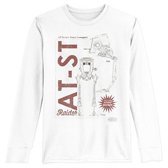 Boys 8-20 Star Wars The Mandalorian AT-ST Action Figure Long Sleeve Graphic Tee