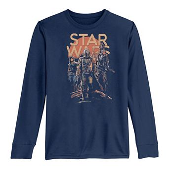 Boys 8-20 Star Wars The Mandalorian Character Entourage Long Sleeve Graphic Tee