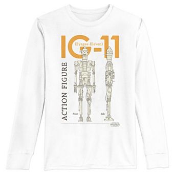 Boys 8-20 Star Wars The Mandalorian IG-11 Action Figure Long Sleeve Graphic Tee