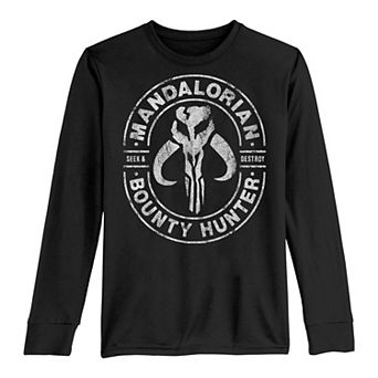 Boys 8-20 Star Wars The Mandalorian Bounty Hunter Stamp Long Sleeve Graphic Tee
