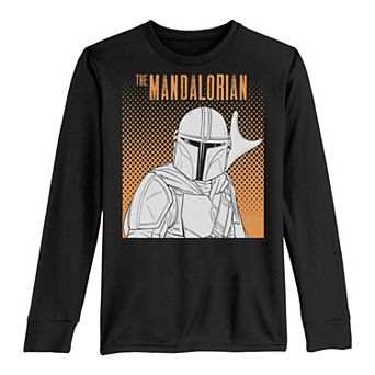 Boys 8-20 Star Wars The Mandalorian Halftone Portrait Long Sleeve Graphic Tee