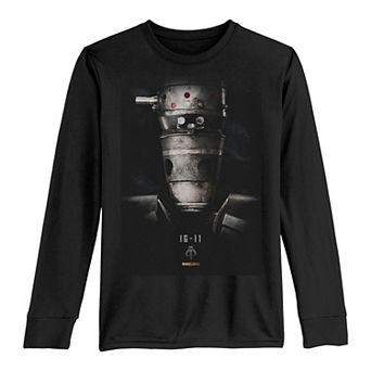 Boys 8-20 Star Wars The Mandalorian IG-11 Dark Portrait Long Sleeve Graphic Tee