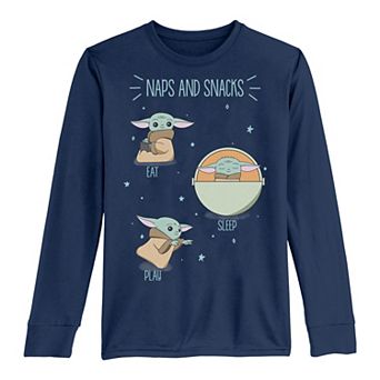 Boys 8-20 Star Wars The Mandalorian The Child Naps And Snacks Doodles Long Sleeve Graphic Tee