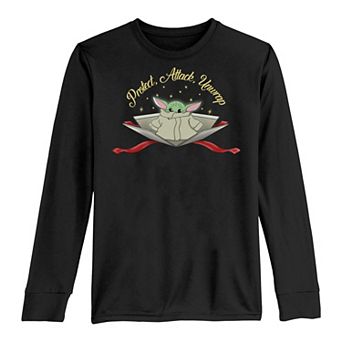 Boys 8-20 Star Wars The Mandalorian The Child Protect Attack Unwrap Long Sleeve Graphic Tee