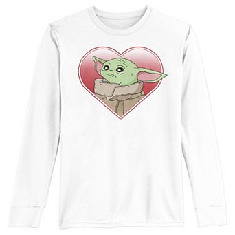 Boys 8-20 Star Wars The Mandalorian The Child Valentine Heart Portrait Long Sleeve Graphic Tee