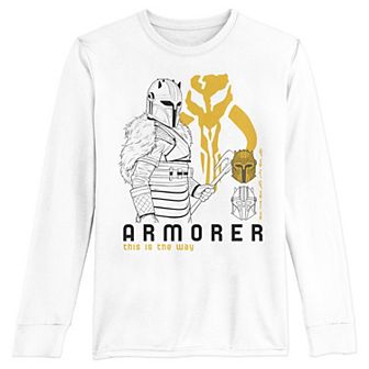 Boys 8-20 Star Wars The Mandalorian Armorer Line Art Long Sleeve Graphic Tee