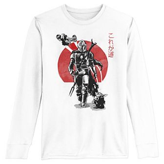 Boys 8-20 Star Wars The Mandalorian The Child Red Sun Ink Portrait Long Sleeve Graphic Tee