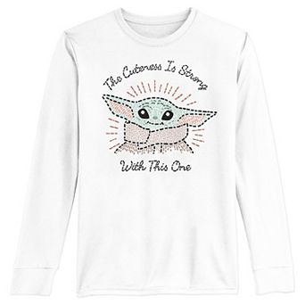 Boys 8-20 Star Wars The Mandalorian The Child Cuteness Is Strong Long Sleeve Graphic Tee