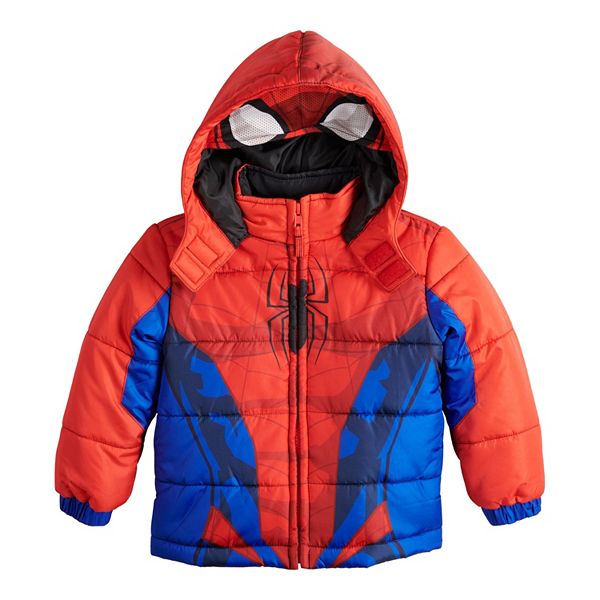Toddler Boy Marvel Spider Man Puffer Jacket, Spider Man Toddler Winter Coat