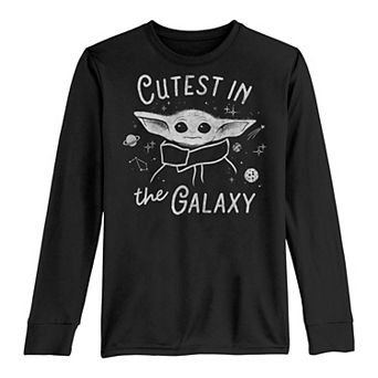 Boys 8-20 Star Wars The Child Cutest In The Galaxy Outline Long Sleeve Graphic Tee