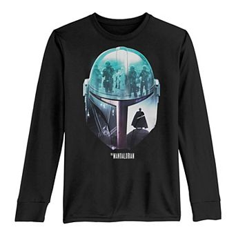 Boys 8-20 Star Wars The Mandalorian Moff Gideon Helmet Fill Long Sleeve Graphic Tee