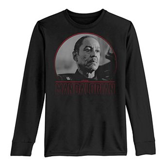 Boys 8-20 Star Wars The Mandalorian Moff Gideon Dark Circle Portrait Long Sleeve Graphic Tee