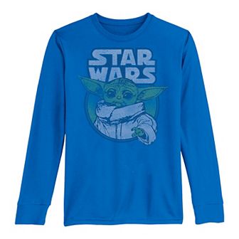 Boys 8-20 Star Wars The Mandalorian The Child Faded Circle Portrait Long Sleeve Graphic Tee