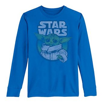 Boys 8-20 Star Wars The Mandalorian The Child Faded Circle Portrait Long Sleeve Graphic Tee