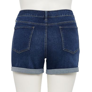 Juniors' Plus Size SO® Regular Rise Midi Jean Shorts