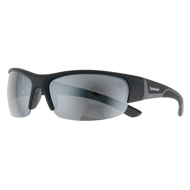 Men's Timberland Semi-Rimless Mirrored & Polarized Sport Sunglasses