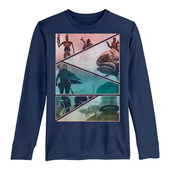 Boys 8-20 Star Wars Mandalorian Panel Slice Long Sleeve Graphic Tee