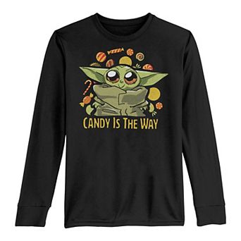 Boys 8-20 Star Wars The Mandalorian Halloween The Child Candy Long Sleeve Graphic Tee