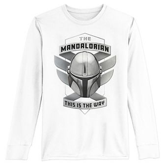 Boys 8-20 Star Wars: The Mandalorian Mandalorian Helmet Emblem Small Long Sleeve Graphic Tee