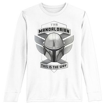 Boys 8-20 Star Wars: The Mandalorian Mandalorian Helmet Emblem Small Long Sleeve Graphic Tee