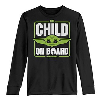 Boys 8-20 Star Wars Child On Board Long Sleeve Graphic Tee