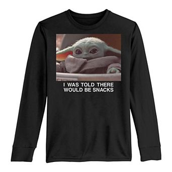 Boys 8-20 Star Wars Told About Snacks Meme Long Sleeve Graphic Tee