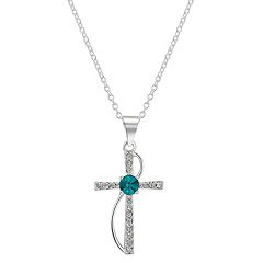 Brilliance Crystal Birthstone Cross Necklace