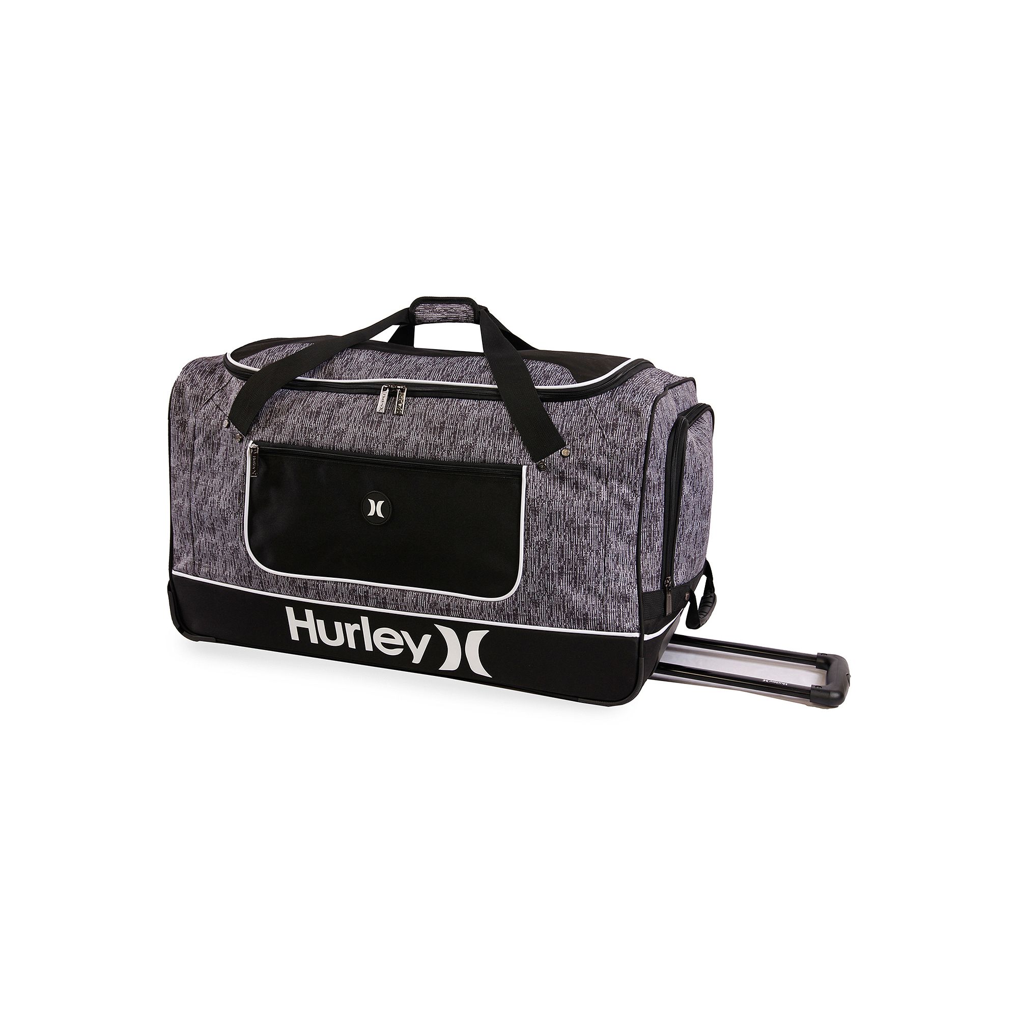 Hurley Kahuna 30-In Rolling Duffel Bag, Gray Tweed