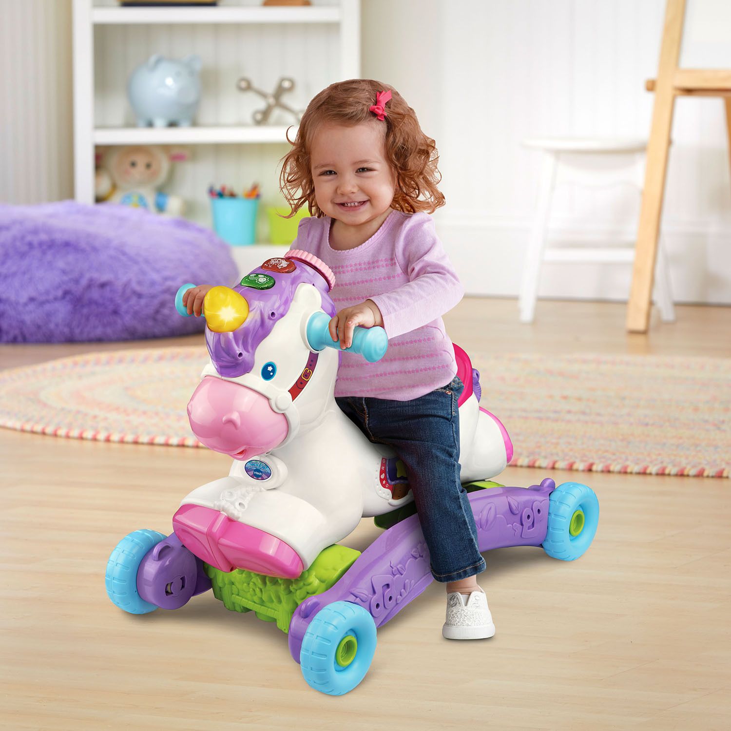 VTech Prance & Rock Learning Unicorn Ride-On Toy