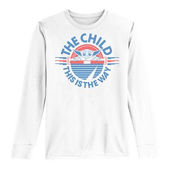 Boys 8-20 Star Wars The Mandalorian The Child Retro White & Blue Pod Tee